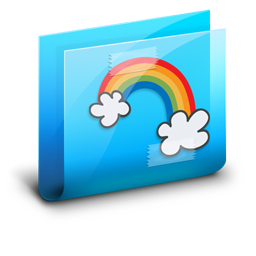 Folder Rainbow Blue Icon 256x256 png